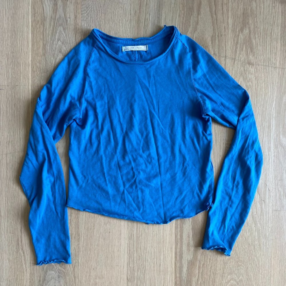 We The Free Blue Long Sleeve Tee
